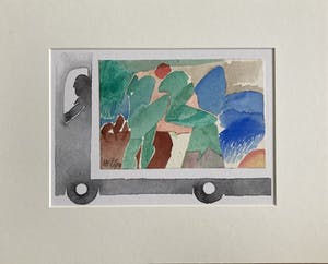Henri de Haas - 4 aquarellen in bus! kopen? Bied vanaf 50!