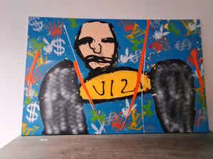 Espen Hagen - V12 - gemengde techniek - doek - 2007 - gesigneerd verkocht voor € 1!