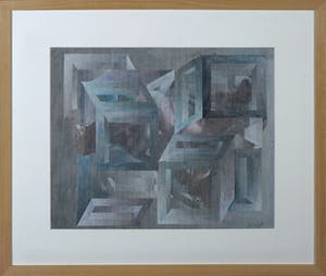 Piet van Mook - Verf op print, Zonder titel - Ingelijst kopen? Bied vanaf 1!