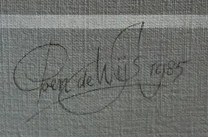 Poen de Wijs - Ingelijste olieverf op doek: 'portrait of violin' - 1985 kopen? Bied vanaf 1999!