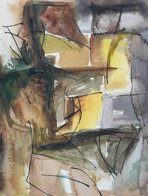 Adine Engelman - Abstracte compositie (1961), aquarel kopen? Bied vanaf 40!