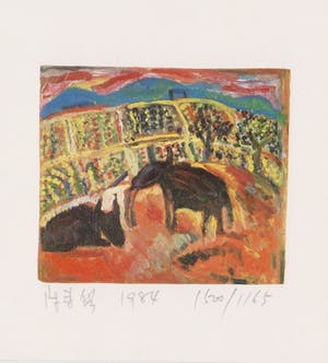 Laixing Cheng - Vier handgesigneerde zeefdrukken: Circus I, II, Man, The Beach kopen? Bied vanaf 25!