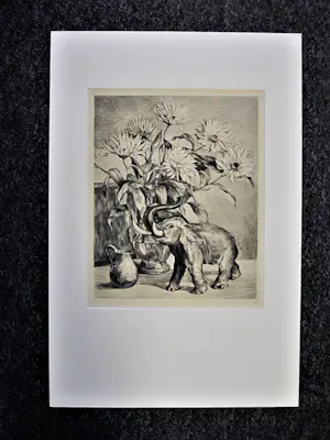 Frans IJserinkhuijsen - Hele mooie droge naald Ets uit 1940 "Olifantje" - potloodgesigneerd kopen? Bied vanaf 47!