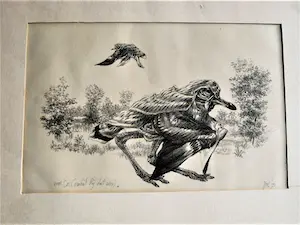 Peter Vos - Vrij zeldzame Litho met opdracht "voor Cor (omdat hij dat wou)" 1973 kopen? Bied vanaf 43!