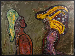 Matt Lamb - Olieverf op doek, Twee figuren (Groot) kopen? Bied vanaf 1!