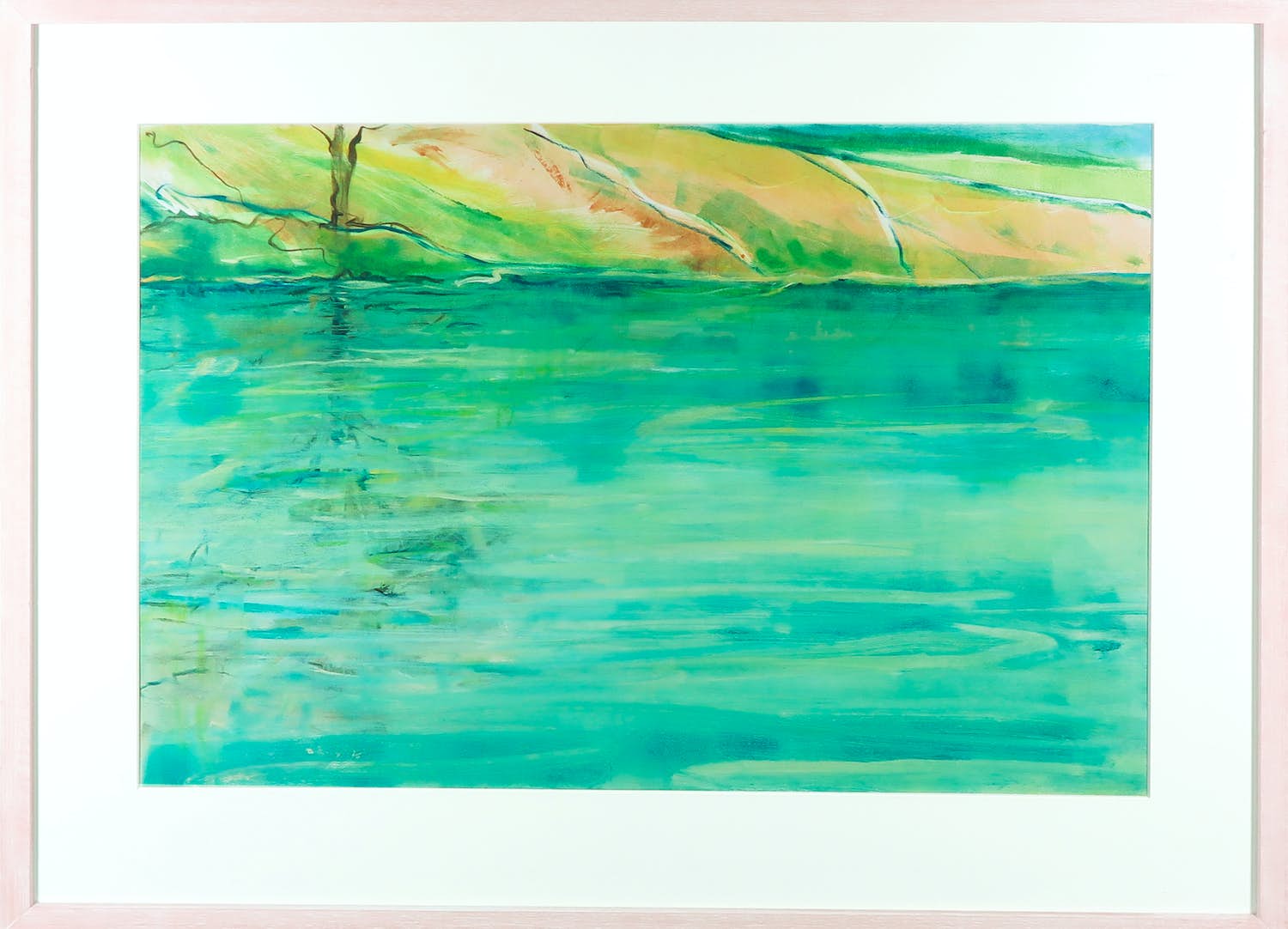 Liz Strick - Monoprint, Blubberhouse reservoir - Ingelijst kopen? Bied vanaf 1!