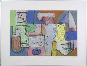 Kees Wagemaker - Gemengde techniek op papier, Compositie - Ingelijst kopen? Bied vanaf 1!