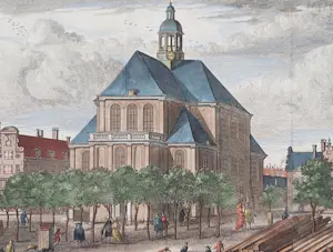 Isaac Tirion - Amsterdam Oosterkerk Oude Gravure Stadsgezicht 1760 kopen? Bied vanaf 50!