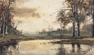 Tinus de Jongh - aquarel - 'Landschap' kopen? Bied vanaf 175!