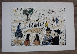 Frank Lodeizen - Zeefdruk, handingekleurd: Zigeuners uit Amsterdam - 1989 kopen? Bied vanaf 55!