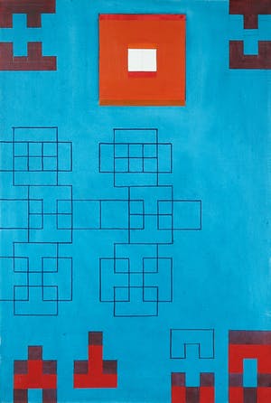 Niet of onleesbaar gesigneerd - Gemengde techniek op doek, Geometrische compositie kopen? Bied vanaf 1!