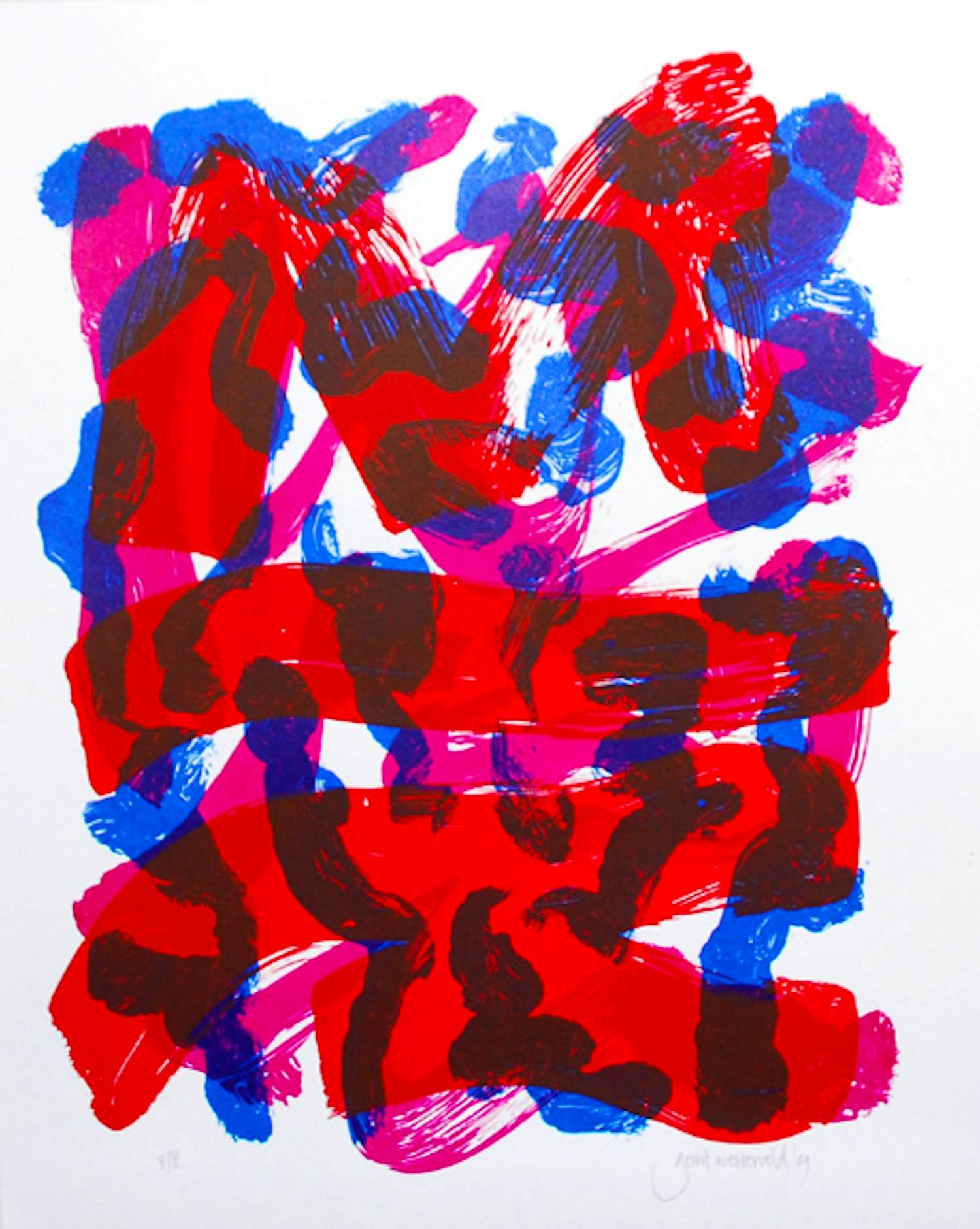 Gerrit Westerveld - Kleurrijke abstracte lithografie kopen? Bied vanaf 25!