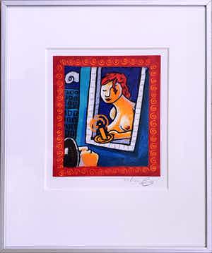 Jacques Tange - Zeefdruk 2007 - Ingelijst verkocht voor € 65!