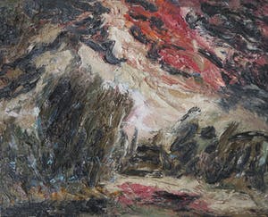 Jan de Beus - Expressionistisch landschap in olieverf op doek, Naar Hobbema - Ingelijst (Groot) kopen? Bied vanaf 850!