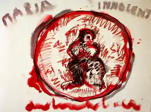 Anton Heyboer - Gemengde techniek: 'Maria Innocent'(groot werk) verkocht voor € 250!