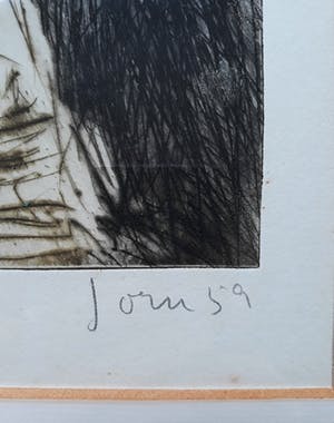 Asger Jorn - Compositie, 1959, ets (ingelijst) kopen? Bied vanaf 595!