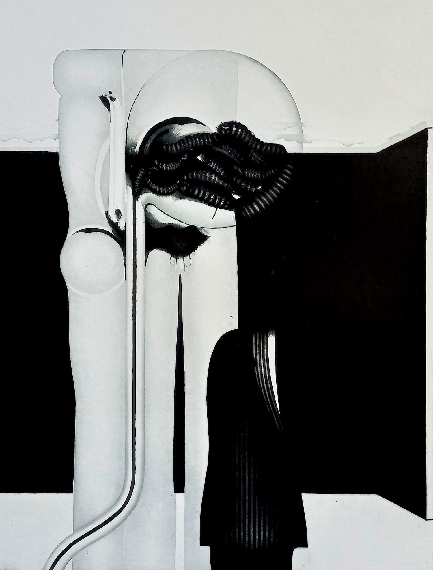 Gerd van Dulmen - Surrealistische voorstelling met meelwormen, aquatint ets kopen? Bied vanaf 45!