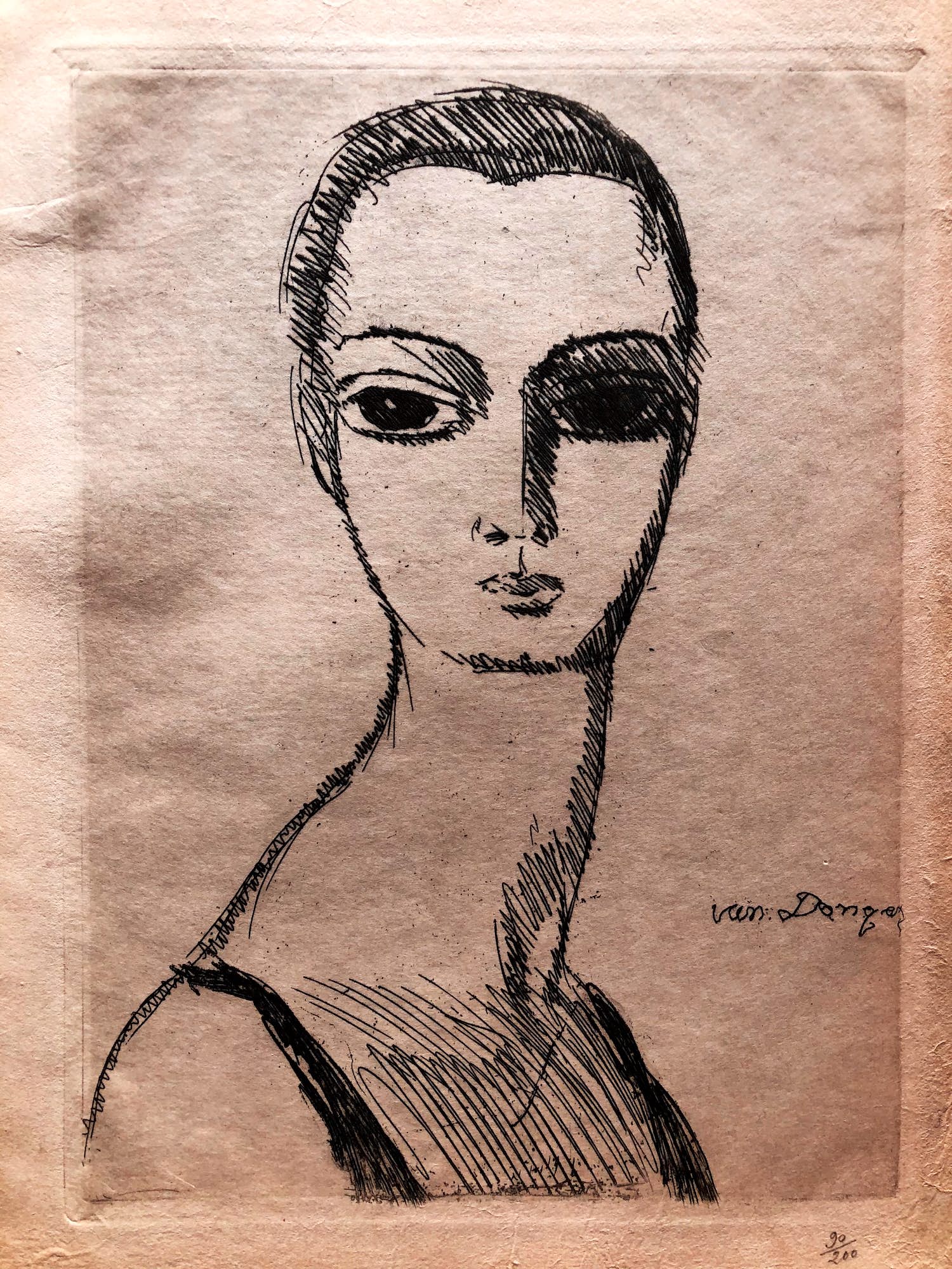 Kees van Dongen - Kees van Dongen -Meisje met de zwanenhals - 1925 verkocht voor € 595!