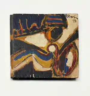 Erwin de Vries - Originele gouache abstractie, 1972 verkauft für € 255!