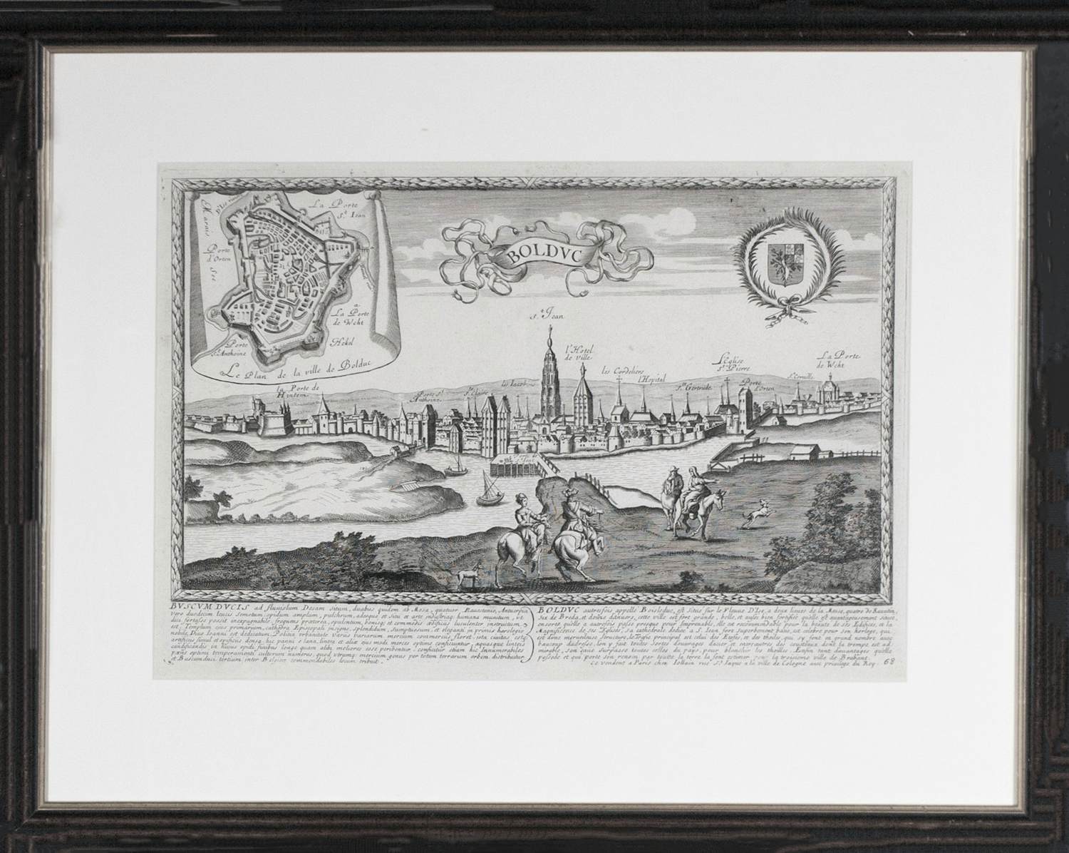 Niet of onleesbaar gesigneerd - Gravure, Le plan de la ville de Bolduc - Ingelijst kopen? Bied vanaf 20!