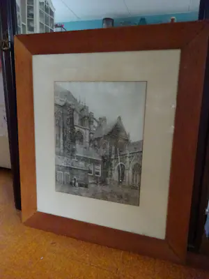 Willem van Leusden - Grote ets Dom van Utrecht met koor, kloostergang en kapellen kopen? Bied vanaf 95!