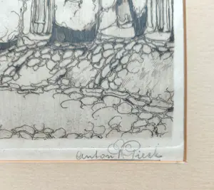 Anton Pieck - Cuneratoren te Rhenen, ets (netjes ingelijst) kopen? Bied vanaf 225!