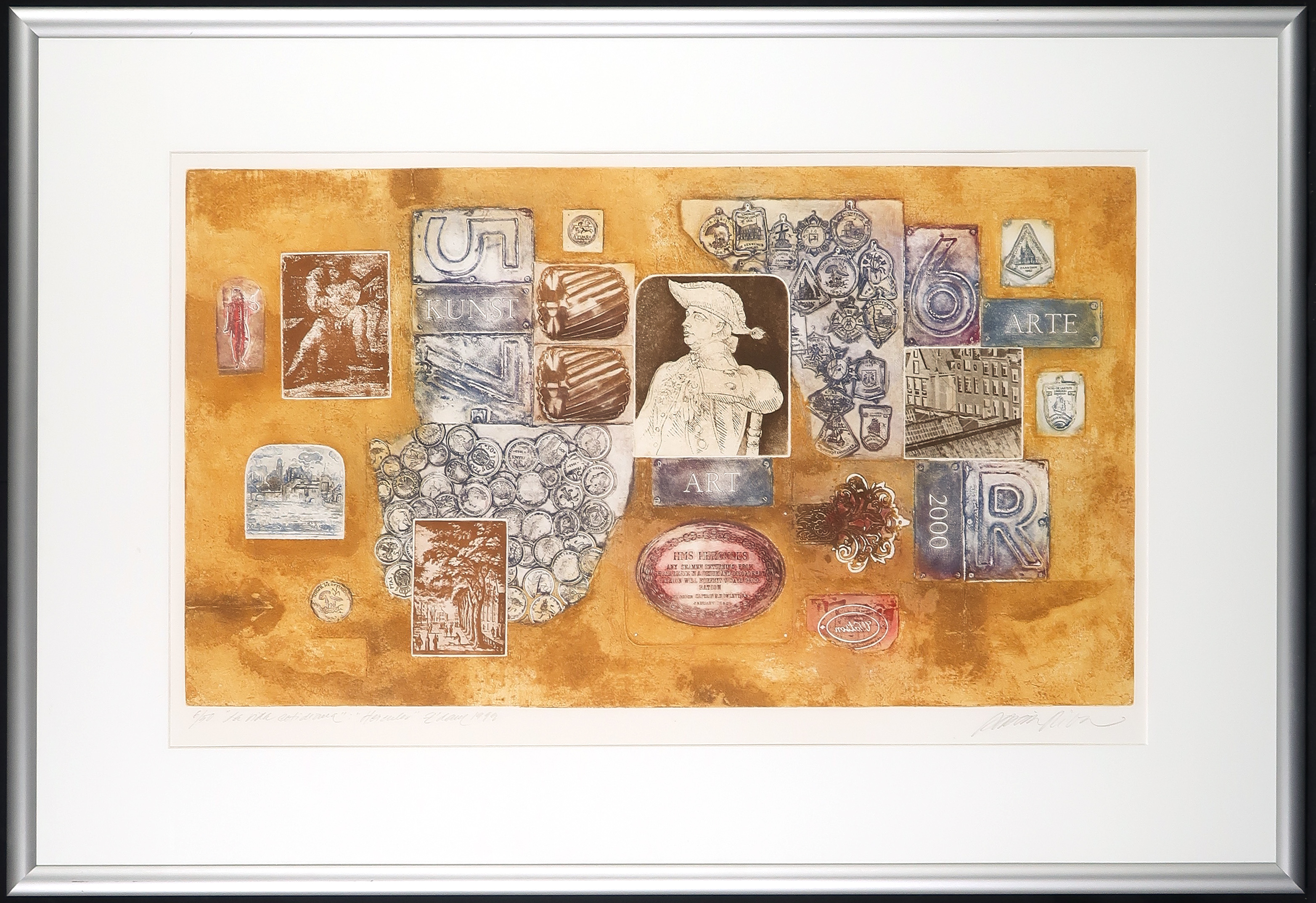 Enric Adsera Riba - Ets en aquatint, Hercules - Ingelijst verkocht voor € 40!