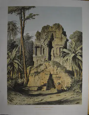 Jan Weissenbruch - litho, ruine van een tjandi, in een pepertuin te Bangil kopen? Bied vanaf 30!