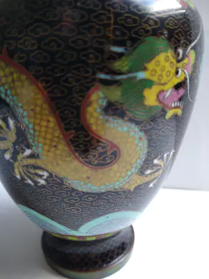 Niet of onleesbaar gesigneerd - Cloissonné schaal en vaas kopen? Bied vanaf 1!