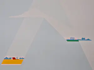 Han Jansen - grote geometrische zeefdruk "verschuivend landschap" - 70 exemplaren - gesign. kopen? Bied vanaf 39!