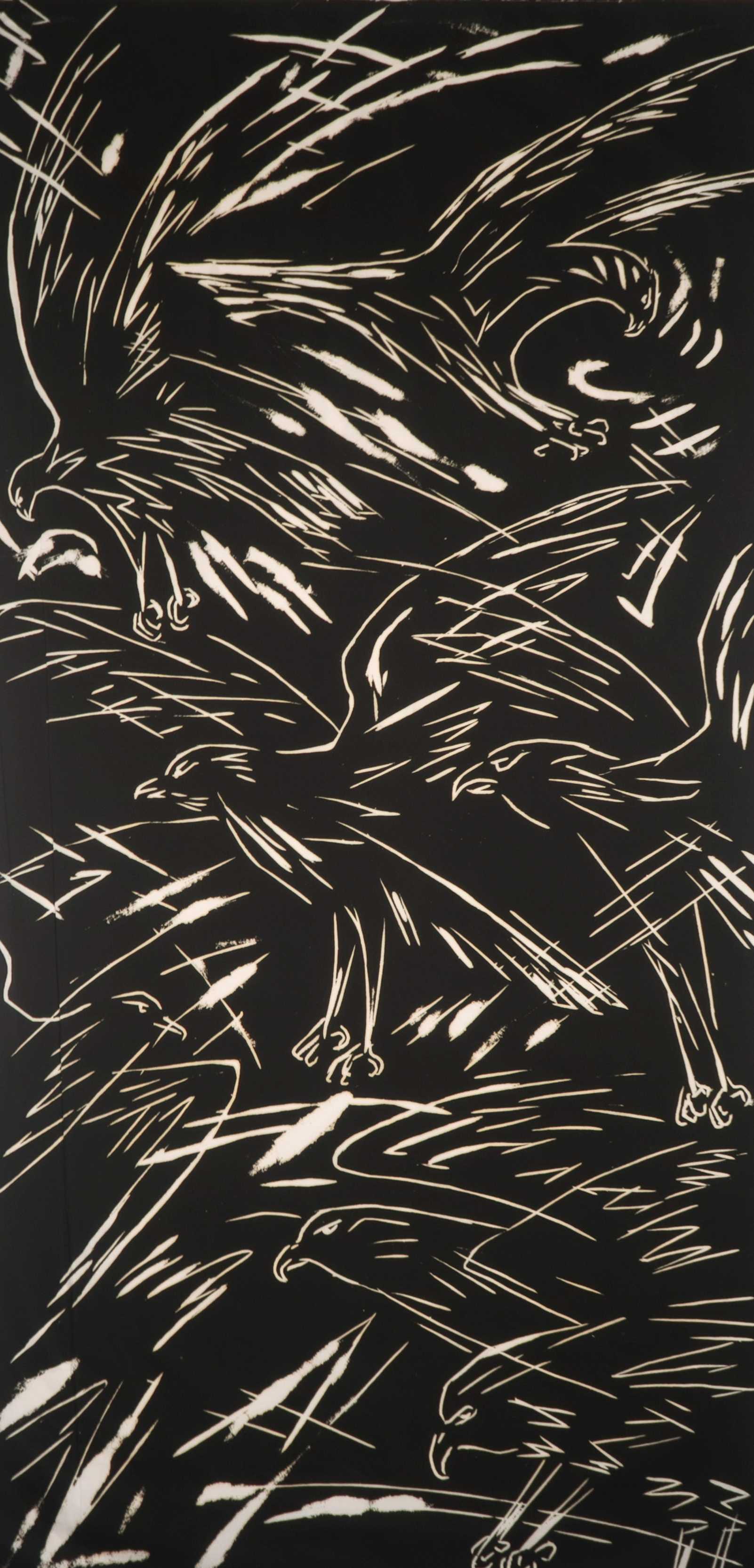 Joan Gijsbers - Lino op Japans papier, Vogels (Groot) kopen? Bied vanaf 20!