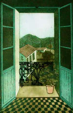 Laetitia de Haas - Ets: "Les Arcs" - 1981 verkocht voor € 45!