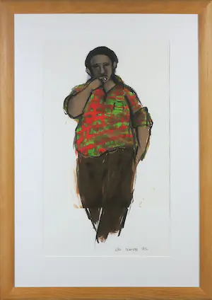 Ellen Meuwese - Krijttekening, Manportret - Ingelijst kaufen? Bieten Sie von 100!