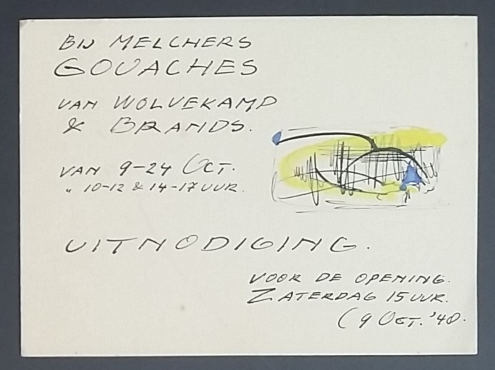 Eugene Brands - Originele 1948 aquarel op papier verkocht voor € 240!