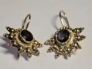 Zilveren Oorbellen met gecachetteerde rookkwarts: kopen? Bied vanaf 70!