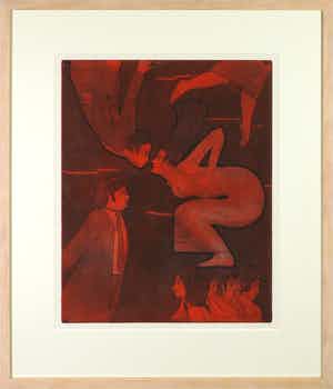 Mark Visione - Ets en aquatint, Love - Ingelijst verkocht voor € 35!