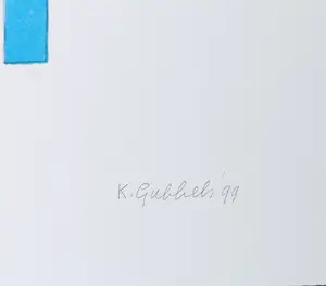 Klaas Gubbels - Litho, Rode kan op blauwe tafel kopen? Bied vanaf 250!
