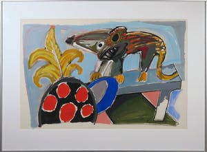 Lucebert - Gouache, Zonder titel - Ingelijst (Groot) kopen? Bied vanaf 2500!