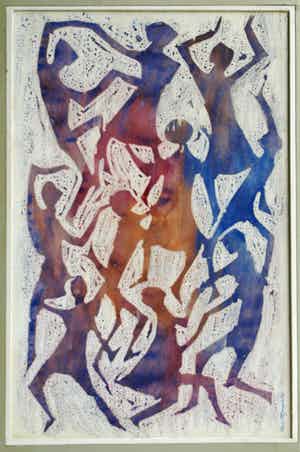 Klaas Pijlman - Gemengde techniek , Dansende mensen – 1960 verkocht voor € 35!