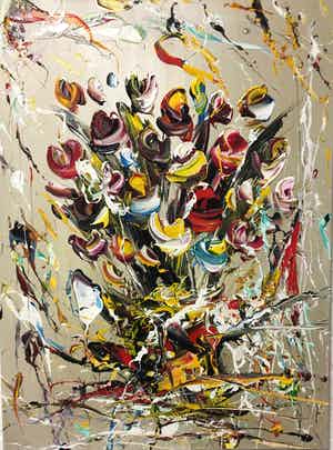 Gena Genadyj - Fantasie bloemen verkocht voor € 150!