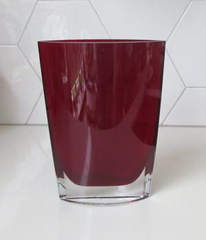 Krosno - Dieprode ovale kristallen vaas kopen? Bied vanaf 32!