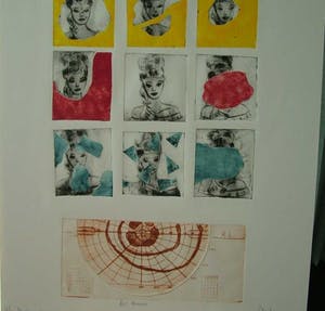 Arend van Dam - Kleuren ets op papier, De glaucomateuze gezichtsvelduitval van Barbie" 5/15 kopen? Bied vanaf 15!