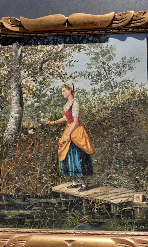 Constant De Bruyne - Jong meisje aan de waterkant , 1880 kopen? Bied vanaf 449!