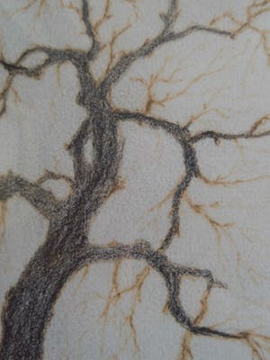 Dirk Baksteen - HOEVE MET BOOM GEKLEURDE ORIGINELE POTLOODTEKENING kopen? Bied vanaf 55!