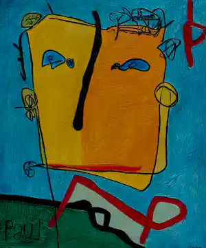Paul du Toit - Acrylverf op doek: "Moving point" - 2000 + catalogus waarin werk staat verkauft für € 599!