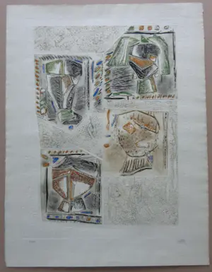 Louttre B. - PORTRAIT DE FAMILLE / CARBORUNDUM / 66x51cm / SIG kopen? Bied vanaf 45!