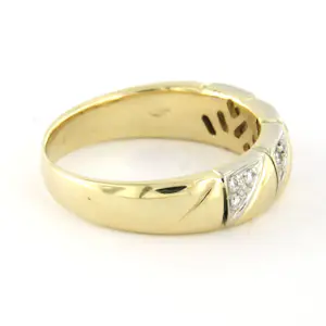 14k bicolour gouden ring met briljant geslepen diamant tot. 0.10ct – F/G - VS/SI kopen? Bied vanaf 475!