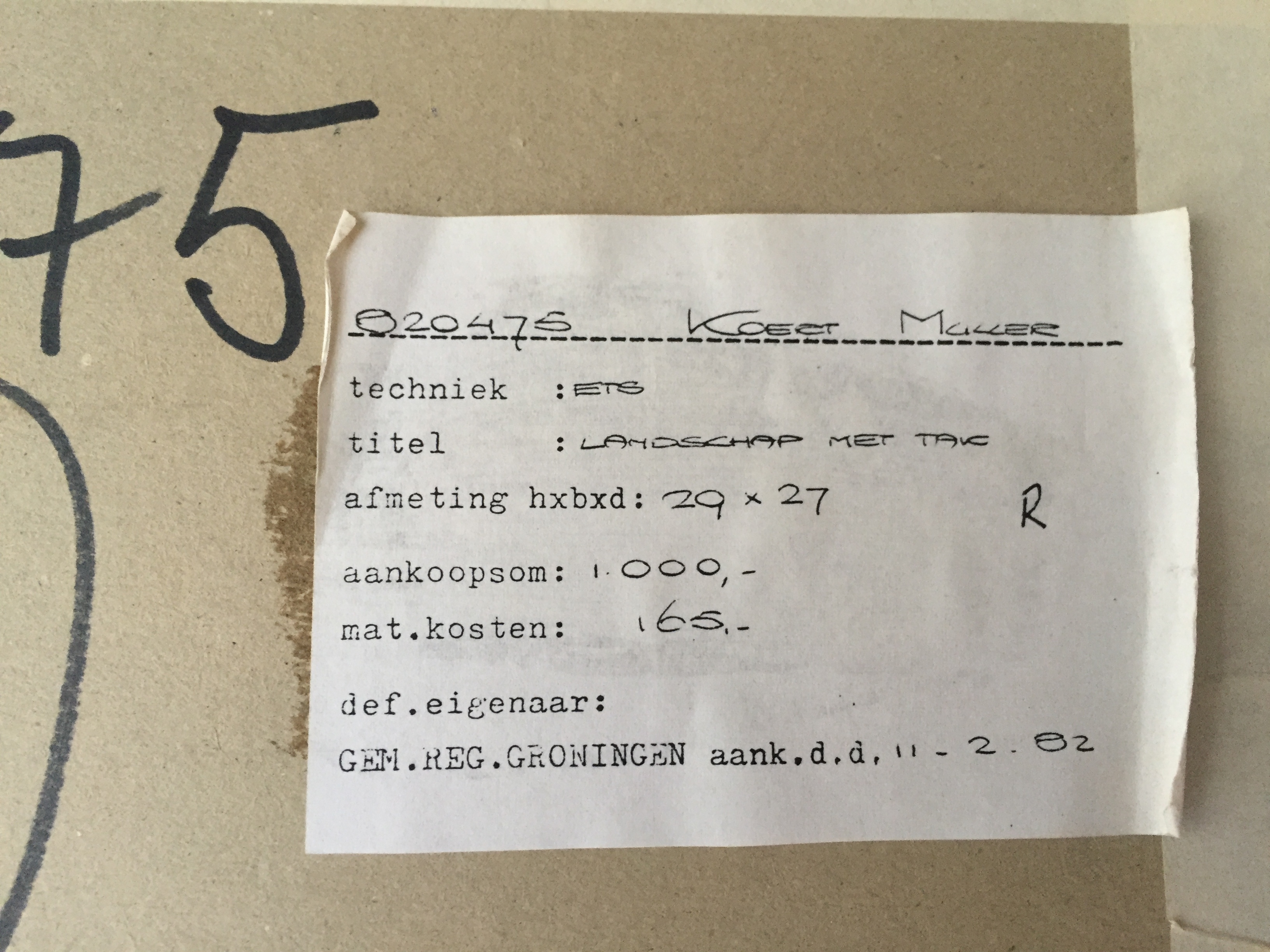 Koert Jan Muller - Landschap met tak kopen? Bied vanaf 1!