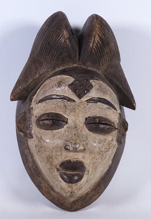 Punu - Vrouwelijk masker met wit gezicht kopen? Bied vanaf 50!