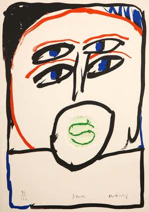 Pierre Alechinsky - Litho en kleurenets, Silence verkocht voor € 400!
